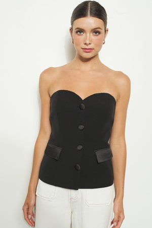 TUXEDO STRAPLESS TOP