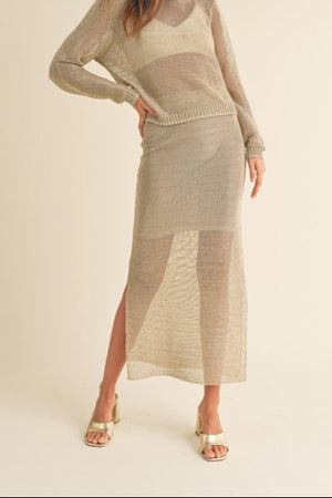 NALI METALLIC KNITTED SKIRT