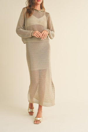 NALI METALLIC KNITTED SKIRT