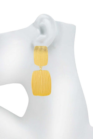 Metal Square Hammered Dangle Earring