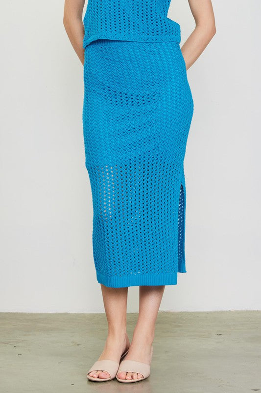 CROCHET MIDI SKIRT