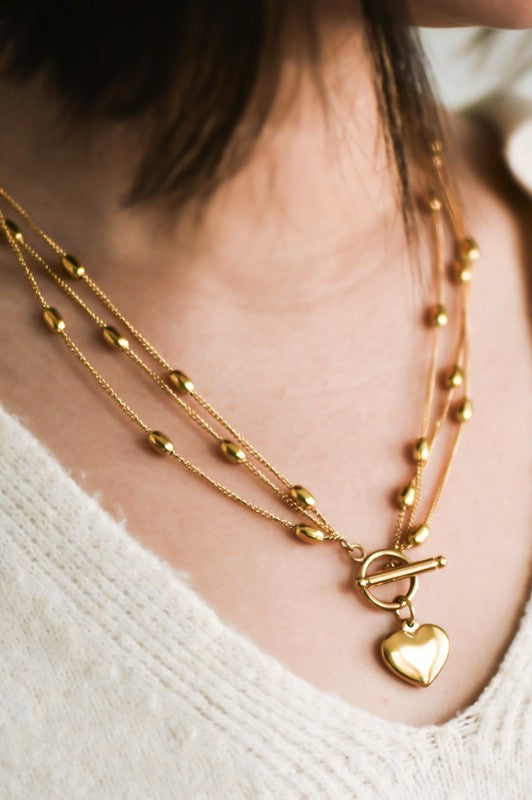 HEART NECKLACE (18k gold plated s/s)