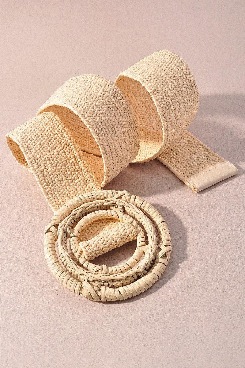 STRAW BELT (IVORY)