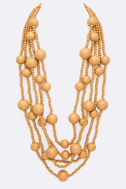 Wooden Beads Necklace (4 COLORS)