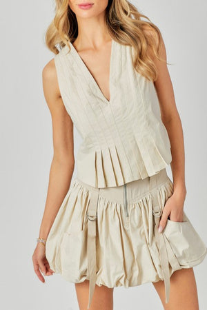 Bubble Hem  Mini Skirt