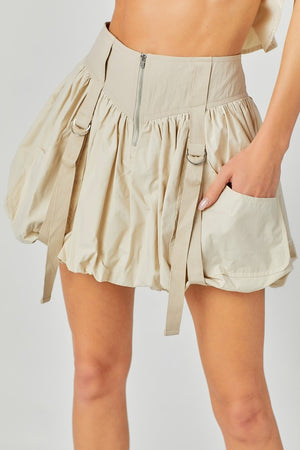 Bubble Hem  Mini Skirt