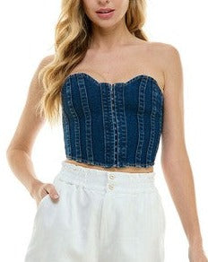 MONACO CORSET DENIM  TOP