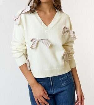 DAINTY BOWS SWEATER TOP