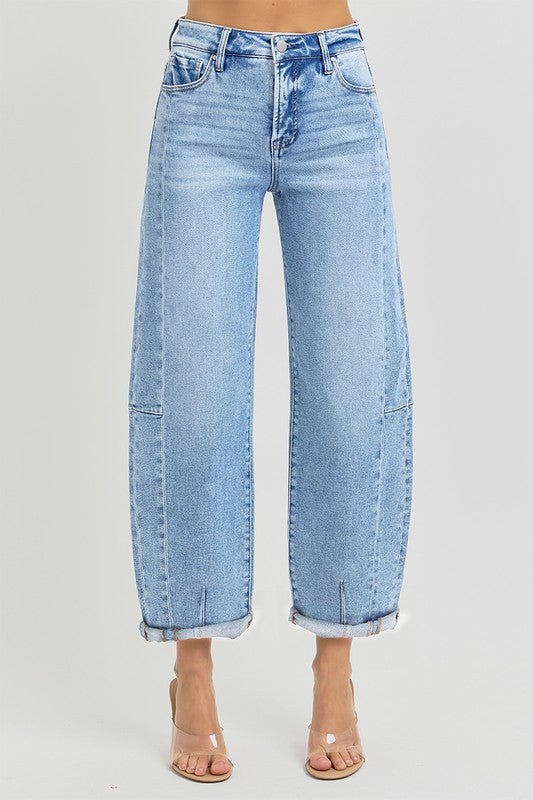 High Rise Barrel Jeans