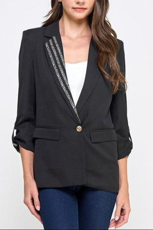 ONE BUTTON JACKET BLAZER TOP