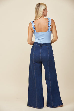 SCRUNCHED STRAP RIBBED BODYSUIT ( 2 COLORS)