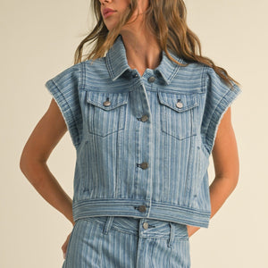 ROXANA DENIM VEST TOP