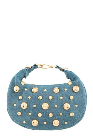 Half moon studded crossbody bag