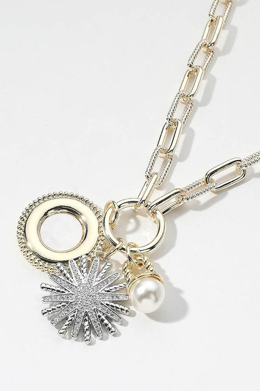 Mother Of Pearl Two Tone Necklace