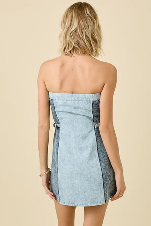 Sabrina Color Block Denim Mini Dress