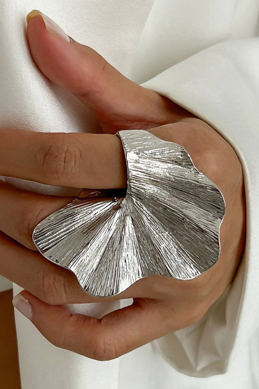 Gold Plated Leaf Dramatic Ring