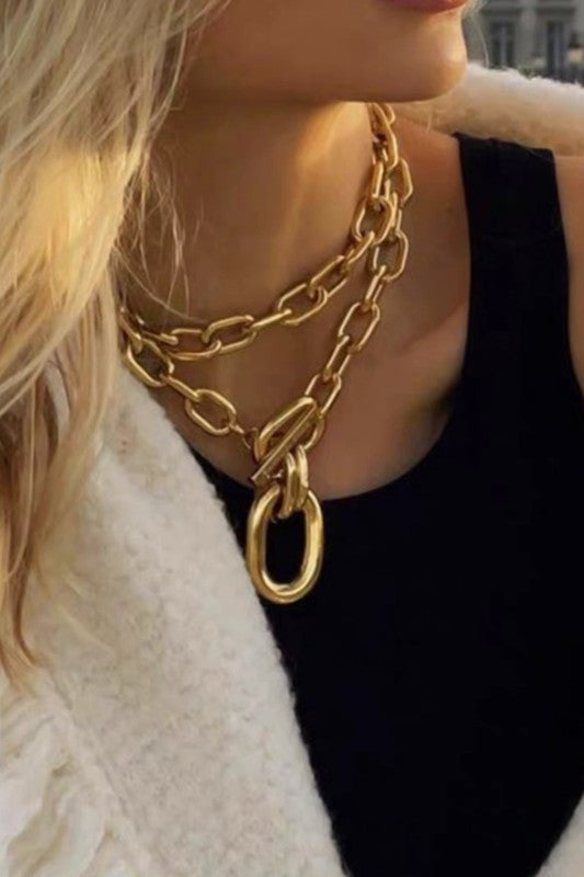 Multi-layer Metal Necklace Stackable Chain