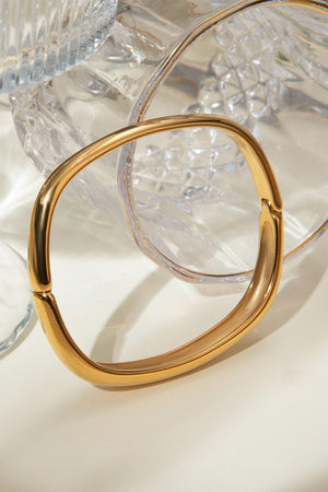 Irregular Titanium Steel Clasp Square Bangle