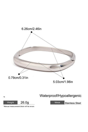 Irregular Titanium Steel Clasp Square Bangle