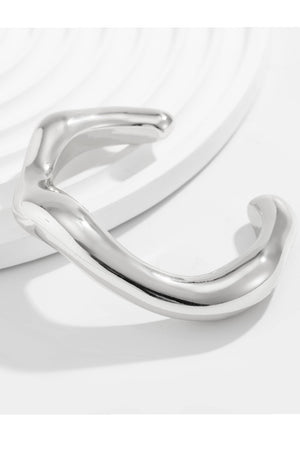 Pleated Bangle in Silver