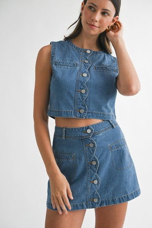Denim Crop Skirt