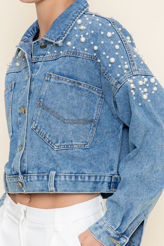 Chic Pearl  Cropped Jacket