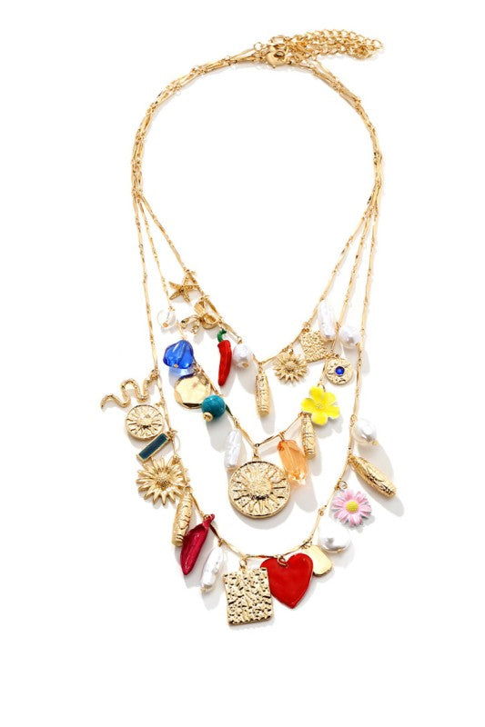Multi-layer Snake Flower Pearl Necklace