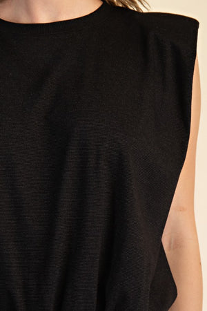 Round Neckline With Shoulder Pad Bodysuit