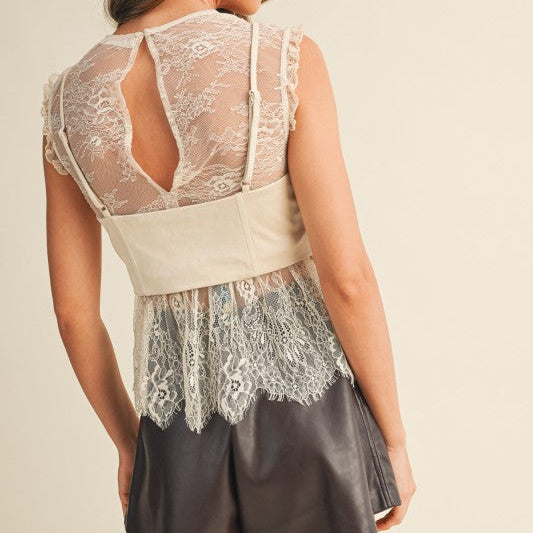 Lace With Corset  Top ( 2 colors)