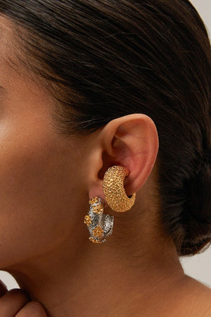 Stainless Steel Flower C-hoop Earrings
