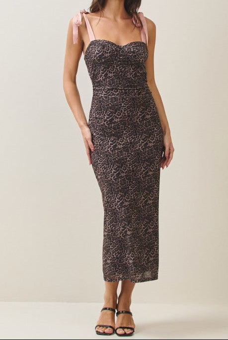 Mara Leopard Mesh Dress