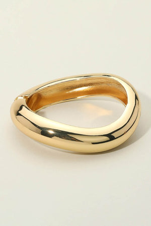 Asymmetrical Sculptural Metal Hinged Bracelet