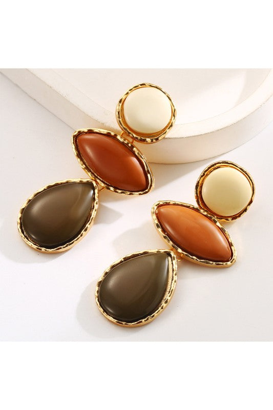 Geometric Oval Water Drop Earrings