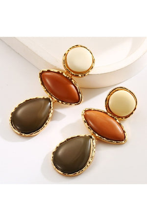 Geometric Oval Water Drop Earrings