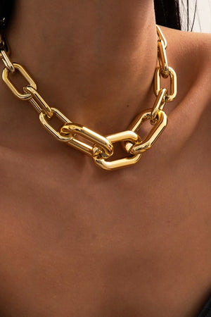 Wide Thick Chain Tassel Necklace