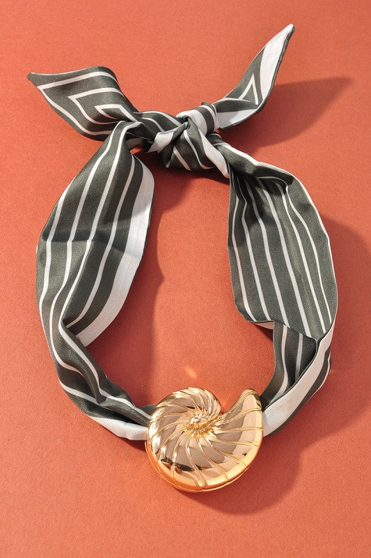 Snail Charm Scarf Necklace