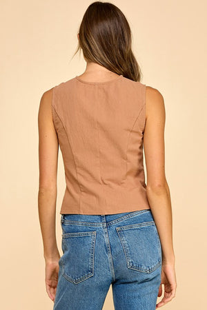Eyelet Tie Front Top