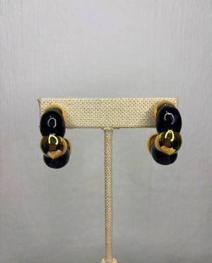 Gold & Black Hoop Earrings