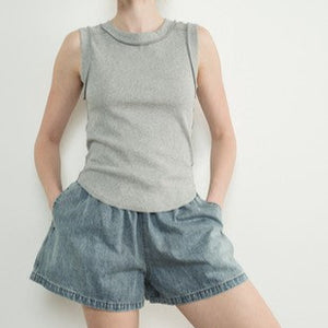 Ribbed Jersey Inside Out Tank