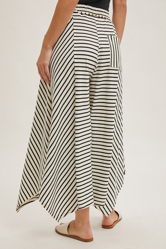 STRIPED WIDE PANTS