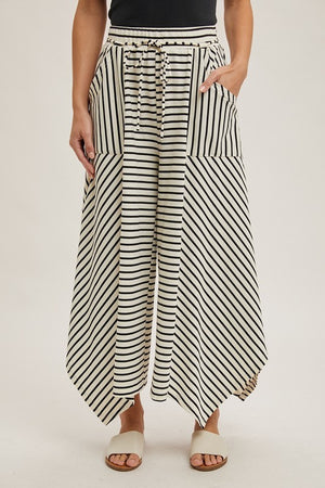 STRIPED WIDE PANTS