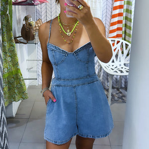 NILKA DENIM ROMPER