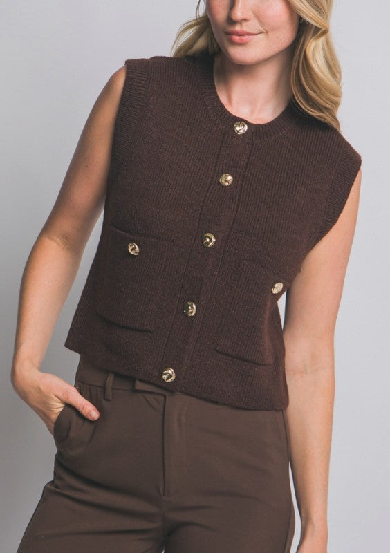 Knit Sweater Vest TOP