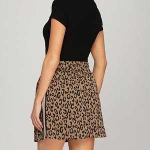 Leopard Knit Mini Skirt